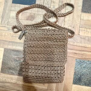 The Sak Vintage Revival Taupe Crochet Crossbody Bag
